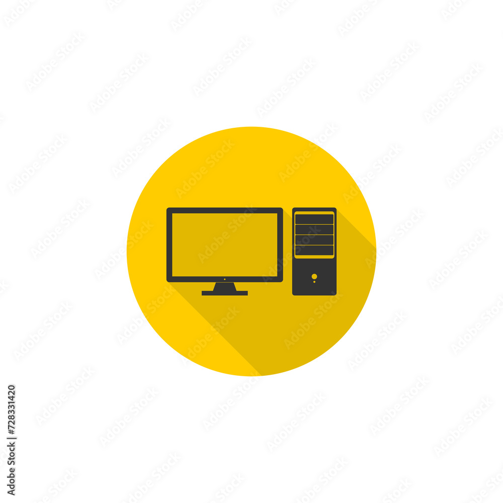 Poster desktop computer icon isolated on transparent background