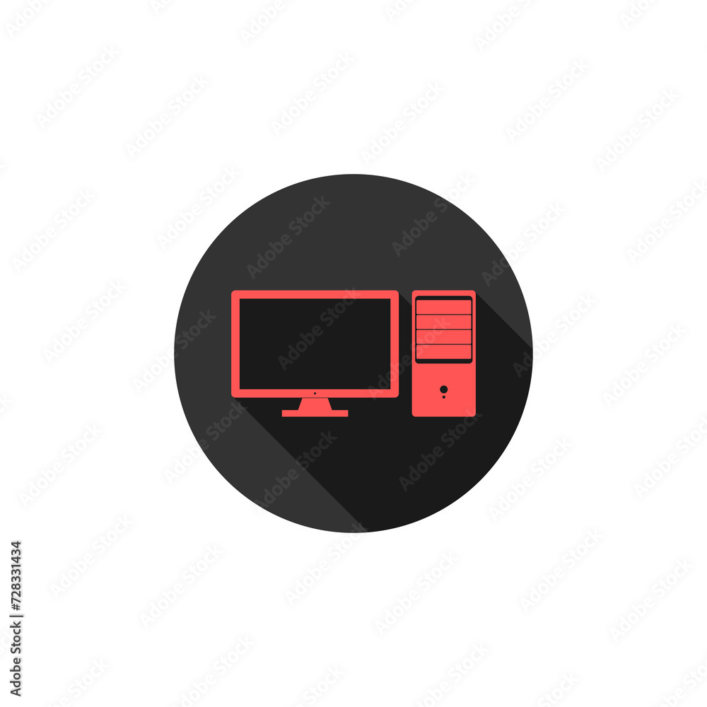 Poster desktop computer icon isolated on transparent background