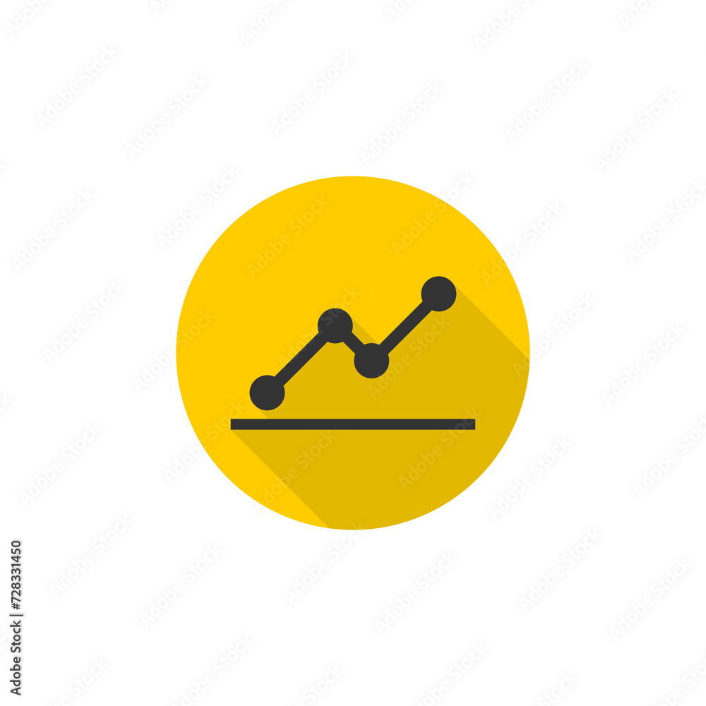 Poster business graph output growth icon isolated on transparent background