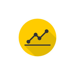 Business graph output growth icon isolated on transparent background
