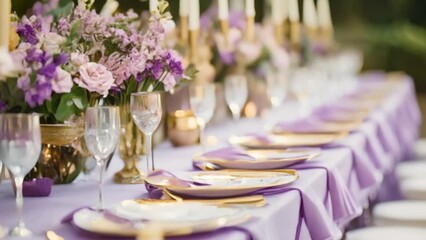 Wedding decor in the countryside, lavender theme decoration