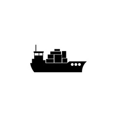 Obraz premium Cargo ship icon isolated on white background 