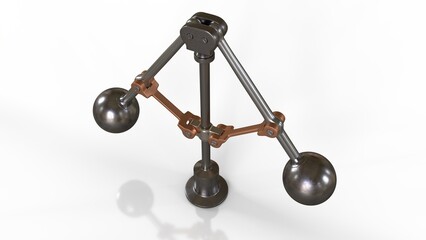 centrifugal "fly-ball" governor isolated on white 3DCG illustration