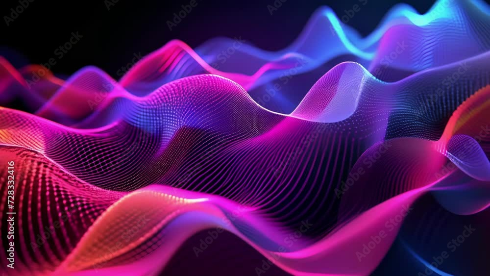 Poster the colorful sound waves from the dynamic speakers dance and intertwine pulsing to the rhythm of the