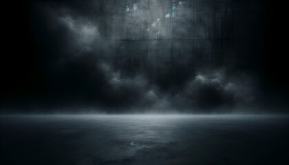 Monochrome scene with a subtle mist and dark tones.
Generative AI.