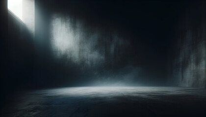 Noir-style misty ground, evoking suspense and mystery.
Generative AI. - obrazy, fototapety, plakaty