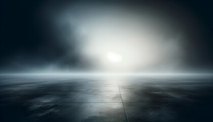 Fototapeta premium Noir-style misty ground, evoking suspense and mystery. Generative AI.