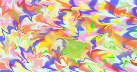 A Symphony of Subtle Elegance: Ethereal Pastel Fluidity in a Grainy Rainbow Paint Canvas with Soft Focus and Wavy Background