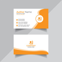 Orange color vector business card design or abstract visiting card