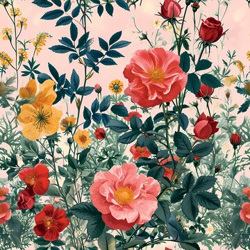 vintage style background with flowers