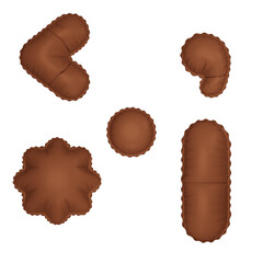  3D umber french beige color helium balloon 5 symbols pack 