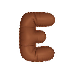  3D umber french beige color helium balloon letter E