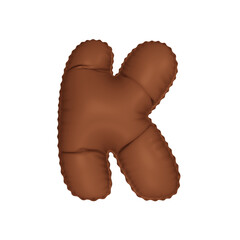  3D umber french beige color helium balloon letter K