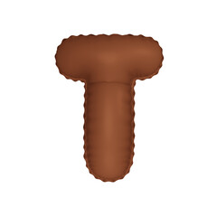  3D umber french beige color helium balloon letter T