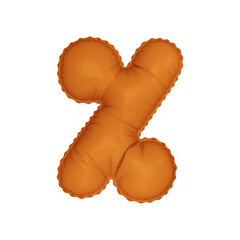 3D bright orange color helium balloon 