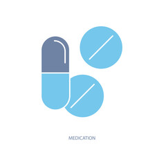 medication concept line icon. Simple element illustration. medication concept outline symbol design.