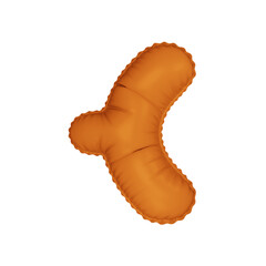 3D bright orange color helium balloon 