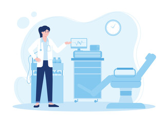 hospital room concept flat illustration