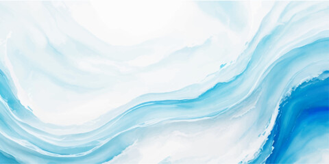 abstract soft blue and white abstract water color ocean wave texture background .Fluid blue ocean wave layer Tsunami wave background in flat cartoon style. Big blue tropical water splash.	