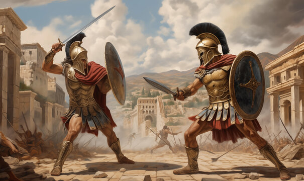 Ancient Greek Achilleas Hector Trojan War Iliad