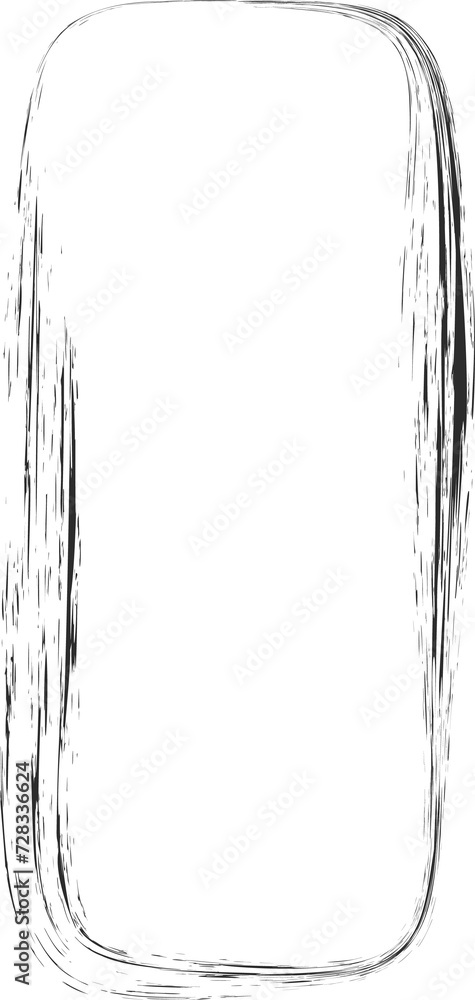 Poster chalk line frame. geometric border with sketch texture. hand drown shape with crayon stroke. outline