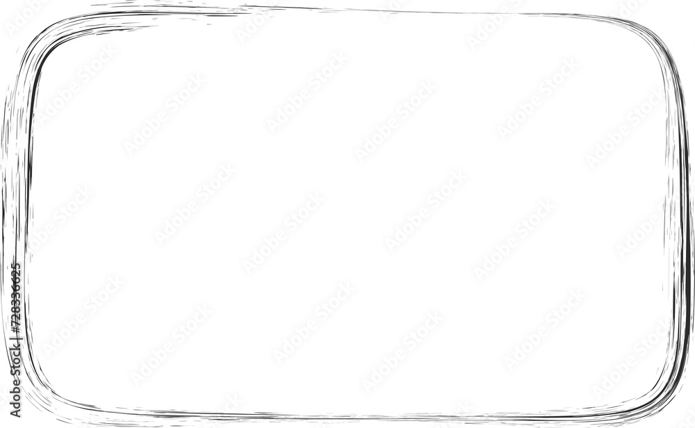 Poster chalk line frame. geometric border with sketch texture. hand drown shape with crayon stroke. outline