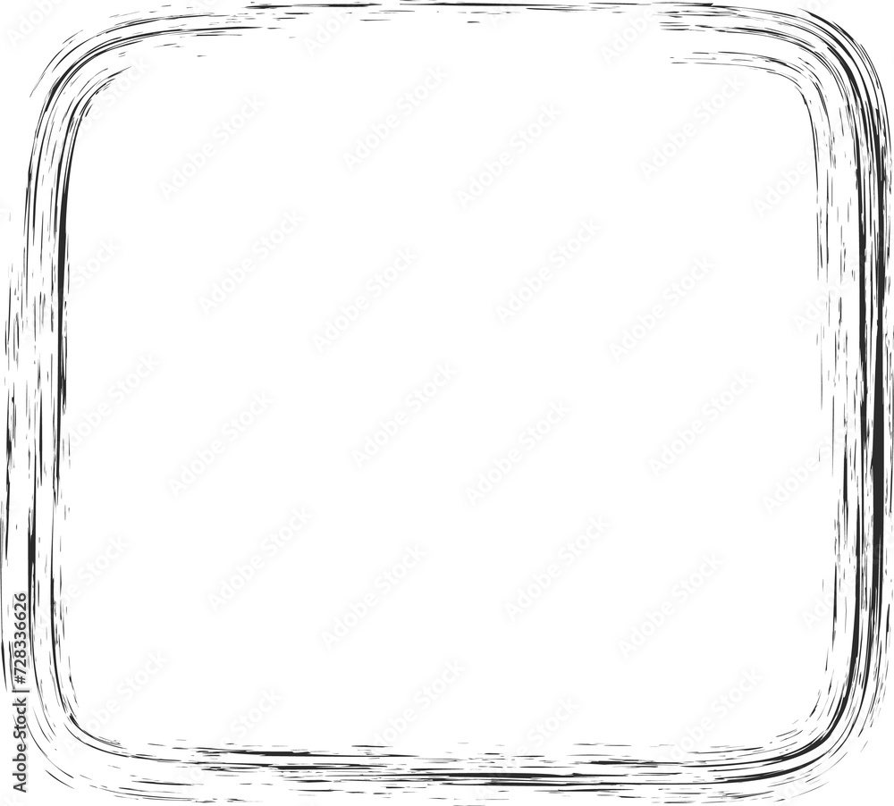 Poster chalk line frame. geometric border with sketch texture. hand drown shape with crayon stroke. outline