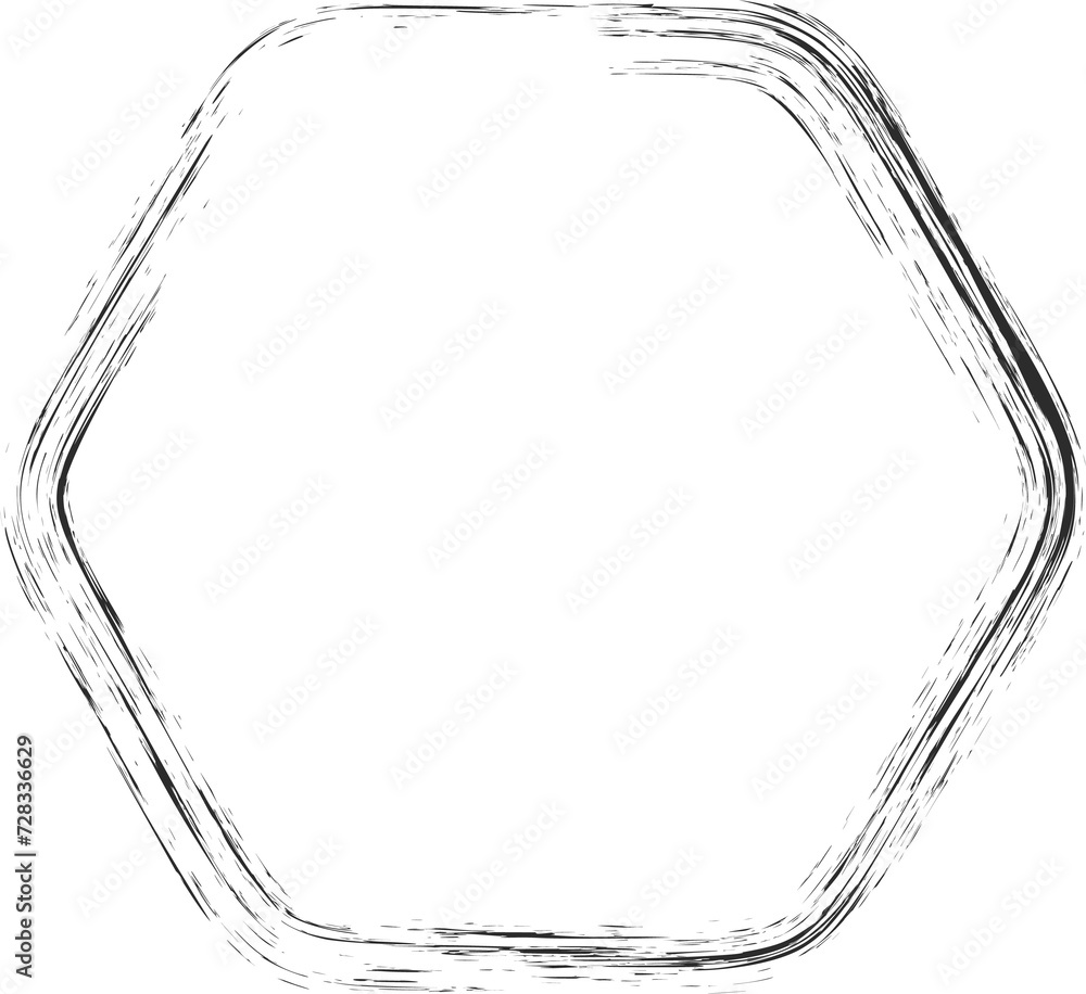 Poster chalk line frame. geometric border with sketch texture. hand drown shape with crayon stroke. outline