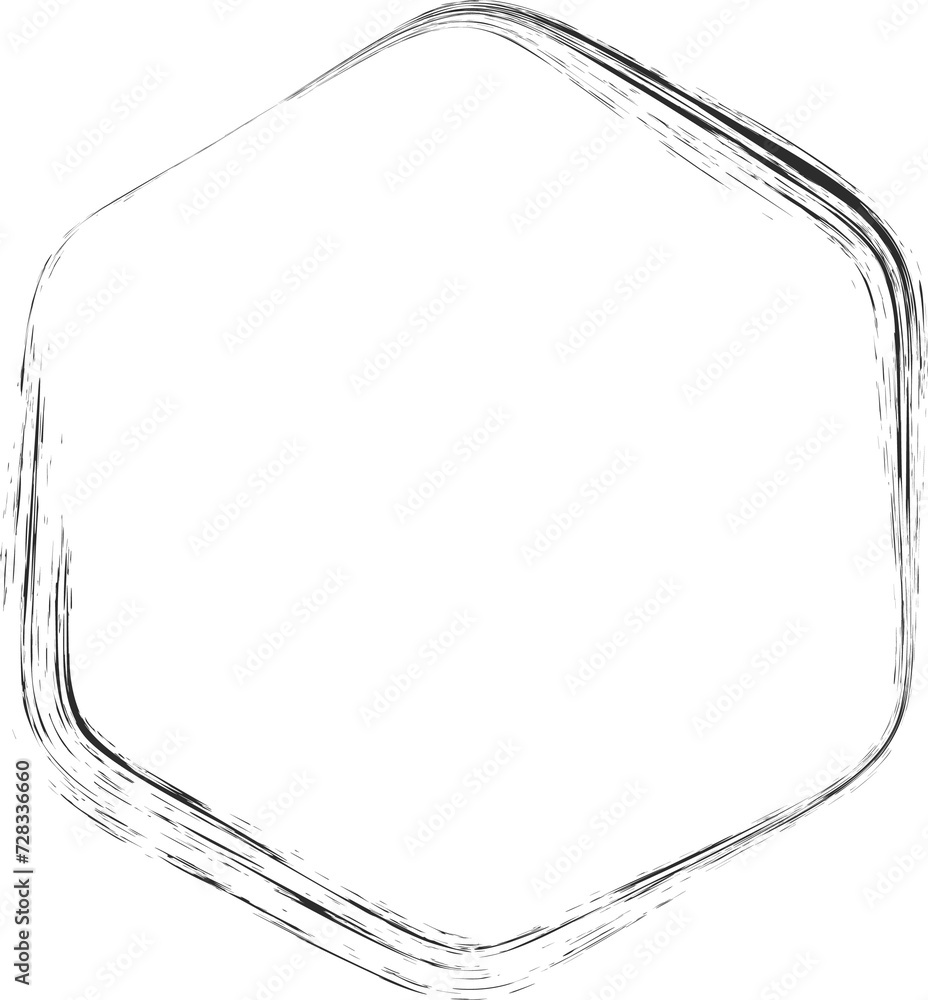 Poster chalk line frame. geometric border with sketch texture. hand drown shape with crayon stroke. outline