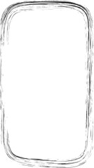 Chalk line frame. Geometric border with sketch texture. Hand drown shape with crayon stroke. Outline