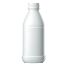 White plastic bottle isolated on transparent or white background, png