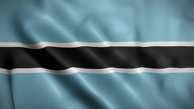 Botswana waving flag, Flag of Botswana Animation, Botswanan Flag Closeup, 4k Botswanan Flag Waving Animation