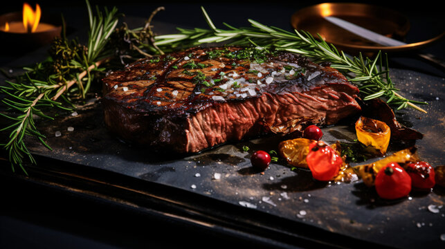 Stunning image of a delicious black angus steak