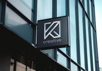 Store Logo Sign Mockup With Debossed Effect. Generative Ai