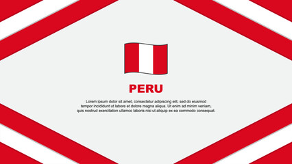 Fototapeta na wymiar Peru Flag Abstract Background Design Template. Peru Independence Day Banner Cartoon Vector Illustration. Peru Template