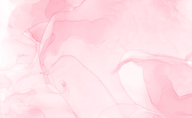 Light pink watercolor acrylic marble backgound. Vector abstract alcohol liquid texture in pastel color