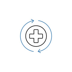 Obraz premium healing concept line icon. Simple element illustration. healing concept outline symbol design.
