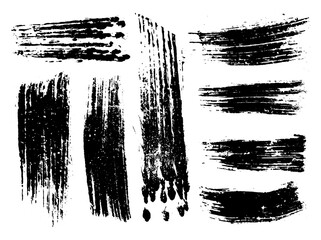 set of brush, a set of black ink circles brush stroke bundle on a white background,black and white icons set, a bundle of black ink swirls on a white