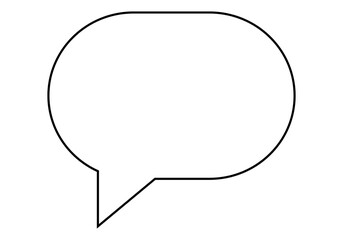 Round Speech Bubble Outline, PNG
