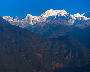 Photo sur Plexiglas Kangchenjunga View of the Majestic Kangchenjunga, also spelled Kanchenjunga, is the third highest mountain in the world. 