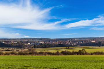 Fototapeta na wymiar European rural landscape. Early springtime. Czechia.
