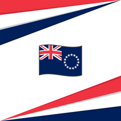 Cook Islands Flag Abstract Background Design Template. Cook Islands Independence Day Banner Social Media Post. Cook Islands Design