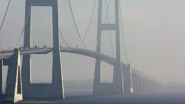 Hazy Atmosphere Surrounds The Great Belt Bridge