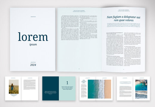 Simple and Clean Annual Report with Turquoise Highlights