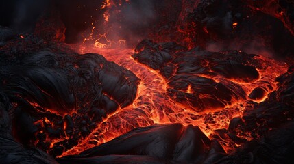 Fiery illumination  mesmerizing elemental vortex with swirling magma and crackling energy