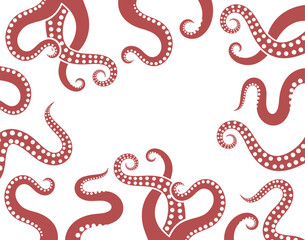 Octopus tentacles. Isolated octopus tentacles on white background © oleg7799