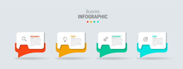 Business infographic template design icon 4 option or steps