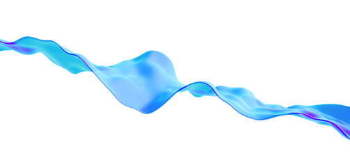 3D Blue Water Flow Wave PNG Background