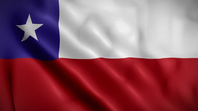 Chile waving flag, Flag of Chile Animation, Chilean Flag Closeup, 4k Chilean Flag Waving Animation