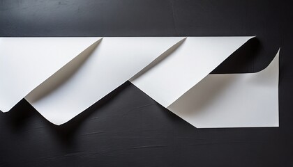 white paper with folds on a black wall